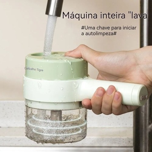 Processador Alimentos Elétrico Triturador Portátil Sem Fio Cor Verde