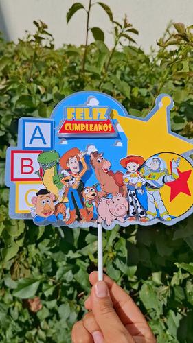 Cake Topper, Letreros Pastel, Cumpleaños, Toy Story Woody Amarillo Toy Story