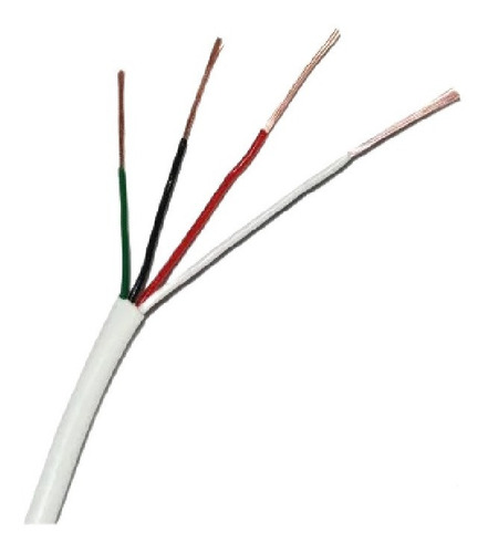 Cable Calibre 22, 4 Hilos, 305m, Color Blanco Interior