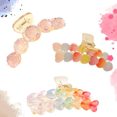. Set 3 Pz Pinzas Clips Accesorios Moda Broches Cabello