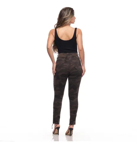 Calça jeans estampa militar best sale feminina