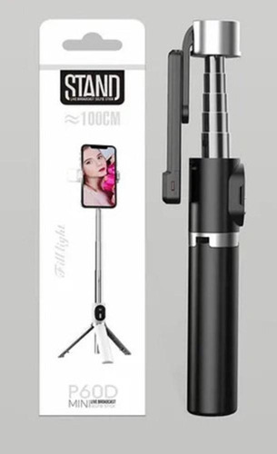 Bastão Pau Selfie Mini Tripé Luz Led 2 Intensidades