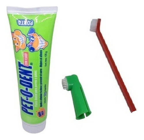 Cepillo Dental Perros Gatos Higiene Doble +pasta Diente Kit