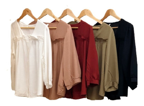 Imagen 1 de 2 de Camisa Con Volados Mangas 3/4 Camisas Mujer Cuotas