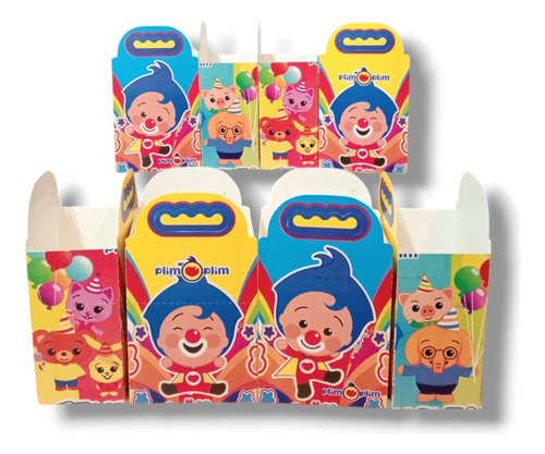 Plim Plim Kit Fiestas De Cumpleaños Cajas+vasos+platos 30p Plim Plim Plim Plim Plim Plim