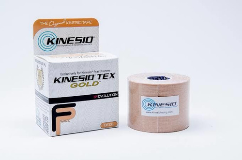 Imagem 2 de 3 de Kinesio Tex Gold Bandagem Elástica Neuromuscular 5 Mts Bege