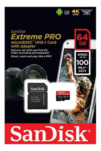 Cartão Memória Sandisk Microsdhc 64gb Extreme Pro U3 4k