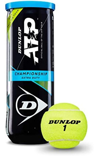 Tubo Dunlop Championship Tenis X3 Balls Polvo Cemento Olivos