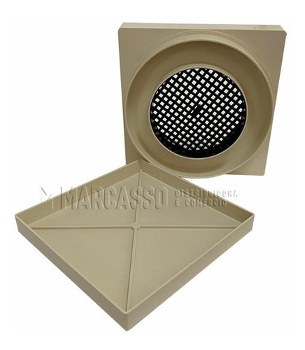 Ralo Invisível Oculto 15x15 Tela Anti Insetos - Cor Bege