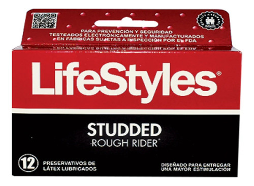 Preservativos Lifestyle Studded Rough Rider Con Textura X12