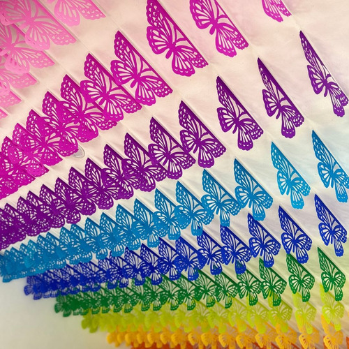 Mariposas De Papel Picado De Colores Colores Mariposas 35x24