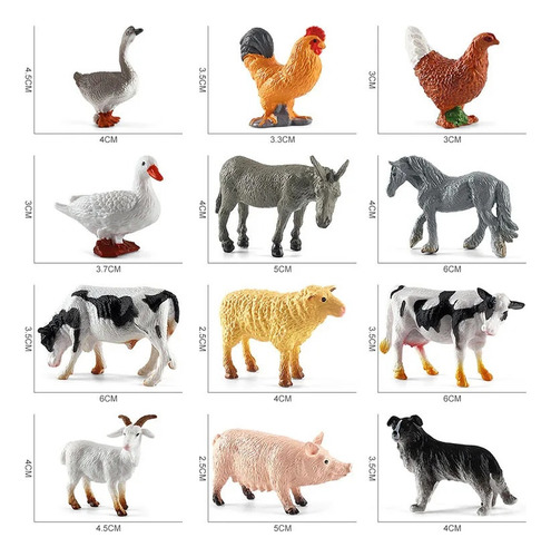 12 Piezas De Caucho Para Animales De Granja, Vaca, Cabra, Ca