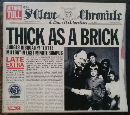Box Cd (vg+) Jethro Tull Thick As A Brick 25th Anniv Ed Uk