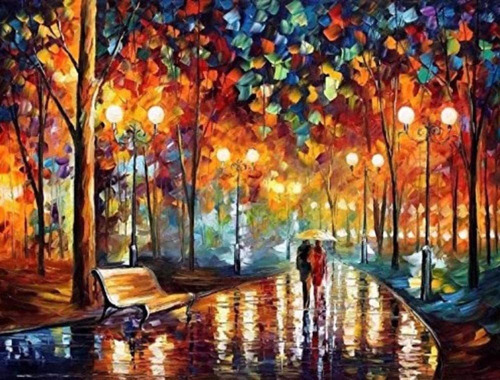 5d Diamond Painting Pareja Paseo Banca ** Inmediato**