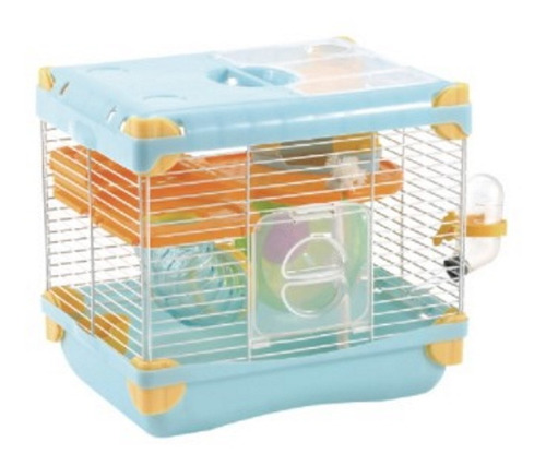 Jaula Plastica Hamster Land Azul Rueda Ejercicios Sunny