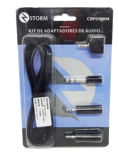 Imagem 1 de 9 de Kit Adaptadores De Audio Storm Com 4 + Cabo P2 1,80 Metro Nf