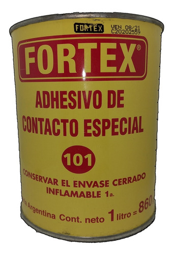 Cemento Adhesivo De Contacto Fortex 1 Litro - 860 Gr.