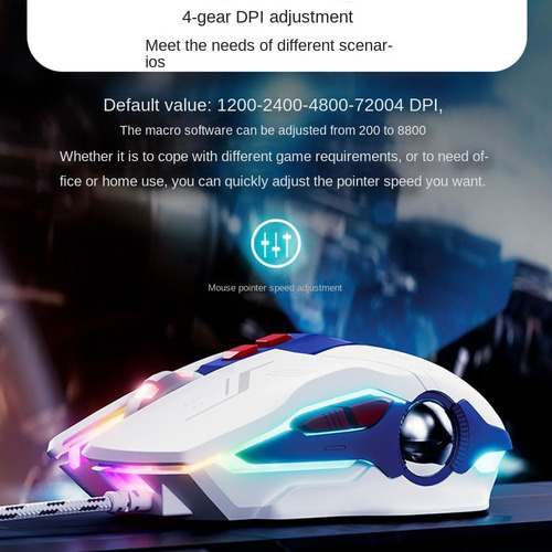 Aimery Wired Gaming Mouse Matones Ratones Mecánicos Luz Colo