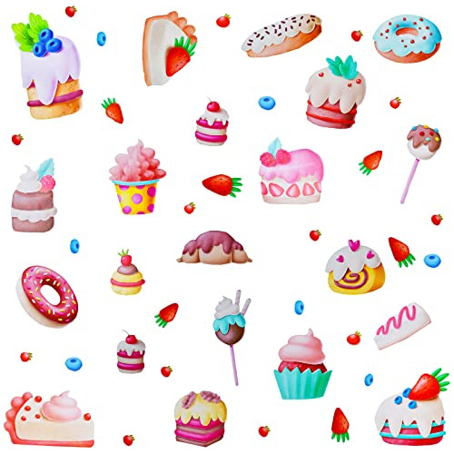 Pegatinas De Pared De Postre, Helado, Donuts, Pastel, Calcom