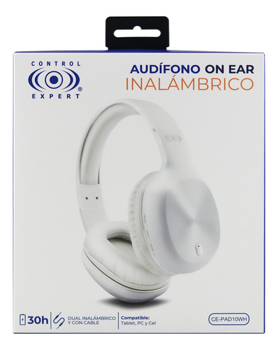 Audífonos On Ear Inalámbricos Bluetooth Recargables Color Blanco