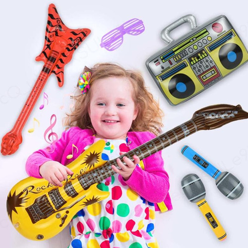Conjunto De Instrumentos Infláveis De 22 Peças, Guitarra Inf