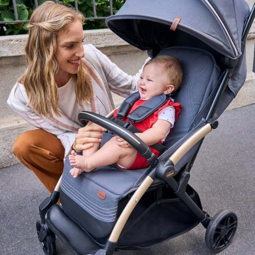 Coche Bebé Chicco Goody Xplus Liviano Cierre Automatico 22kg Color Darck Shadow Chasis Dorado