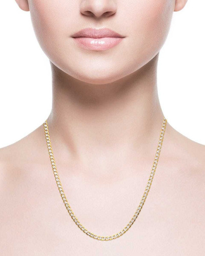 Bizzarro 065GAXPDE0155P Cadena De Oro Amarillo Con Diamantado Platinado De 14k Cal 6