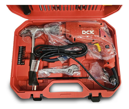 Taladro De Impacto 500w Dck Kzj04-13+maletín+mechas+puntas Color Rojo