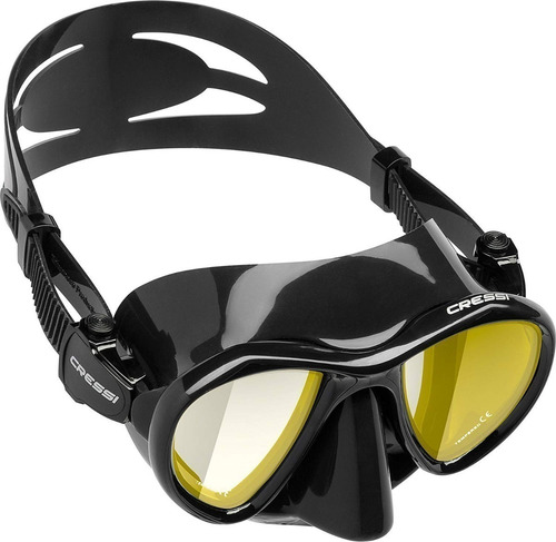 Visor Cressi Metis Yellow Lenses Para Buceo Negro