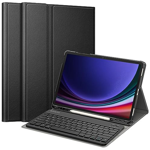 Funda + Teclado Para Samsung Tab S9 Plus 12.4 Fintie Negro 