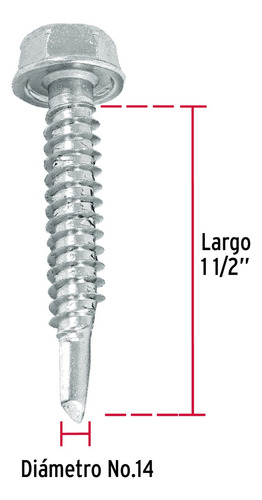 Bolsa Con 50 Pijas 1-1/2 Cabeza Hexagonal, Punta De Broca