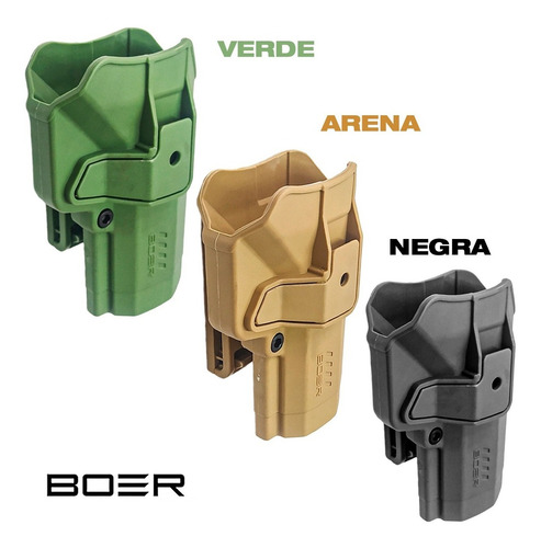 Imagen 4 de 10 de Funda Pistolera Táctica Polímero Boer Nivel2 Bersa Pro Tpr 9