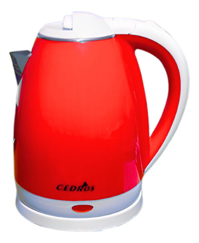 Jarra Elétrica 220v 1.8l Inox Cedros Ced-2022 Chaleira Cor Vermelho 1500w Aquecedor De Água Bule Automático Aço Inoxidável Base Rotatória Café