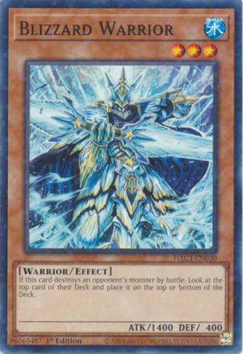 Tarjeta Yugioh Blizzard Warrior Hac1-en030 Duel Terminal Ul