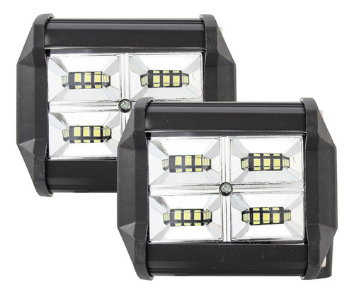 2 Faros 12 Leds Luz Blanca / Ámbar Estrobo Tunelight 36w