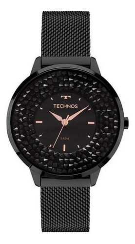 Relógio Feminino Technos Crystal Elegance 2035mlf/1p Preto
