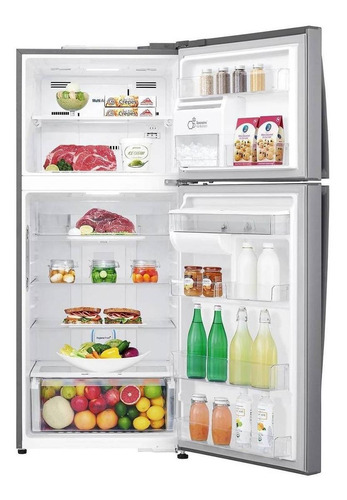 Imagen 3 de 5 de Heladera inverter no frost LG LT41AGP platinum silver con freezer 397L