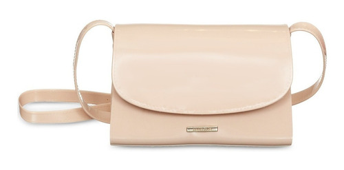 Imagem 1 de 3 de Bolsa transversal Petite Jolie Alicia PJ10087 design liso de j-lástic nude com alça de ombro nude