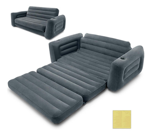 Sofá Cama Inflável Intex Casal Duplo 200kg Conforto - Intex