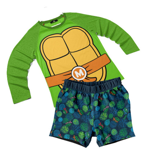Traje De Baño Tortujas Ninja Mike Short Y Playera