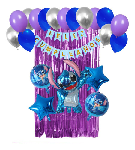 Set Globos Decoración Lilo Y Stitch Cumpleaños