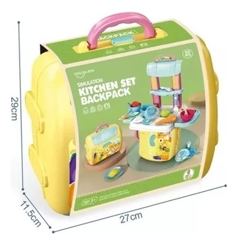 Set De Cocina Mini Chef Mochila De Cocinita Armable 30pcs