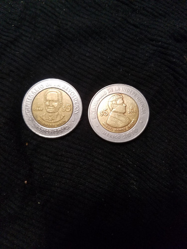Monedasde 5 Pesos Centenario De La Revolución,ybicentenario 
