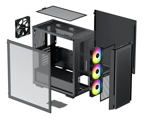 Gabinete Deepcool Cg560 Alto Flujo De Aire 4 Coolers 3 Argb