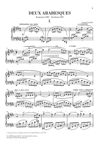 Deux Arabesques (urtext) / Two Arabesques / Dos Arabescos.