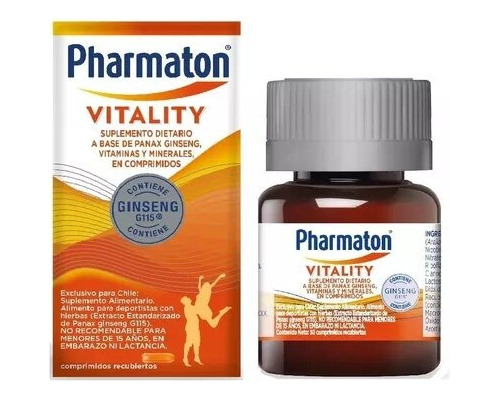 Pharmaton Vitality Suplemento Dietario X30 Comprimidos