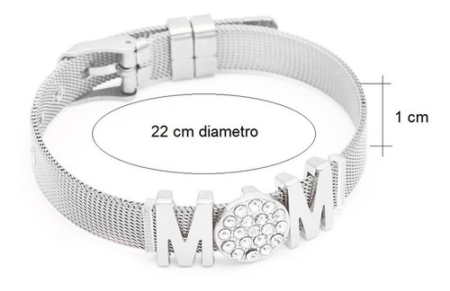 Pulsera De Correa Con Dijes De Palabra Mom
