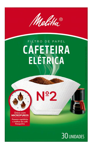 Filtro De Papel Para Cafeteira Melitta Nº 2 30 Unid