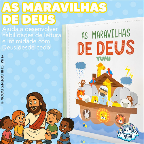 Livro : As Maravilhas De Deus | Passagens Bíblicas Para Crianças Ilustradas - Com Capa E Páginas Duras Cristã