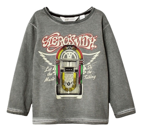 Remera Manga Larga H&m Kids Aerosmith Talle 4/6 Años